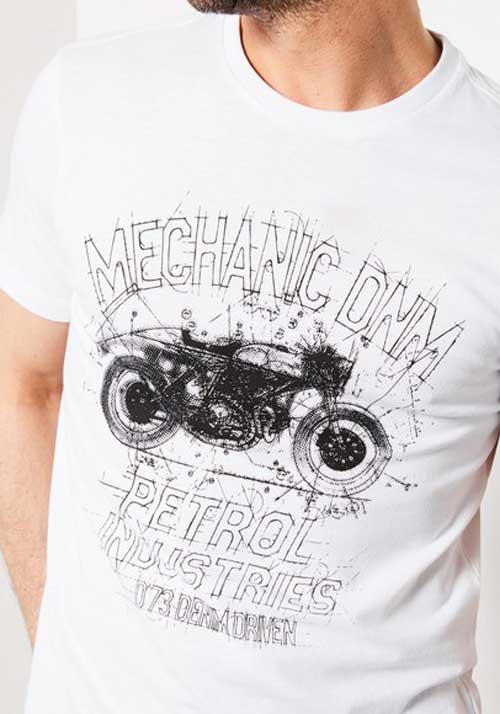 gerrys house of style - Petrol Industries │ T-Shirt │ Mechanic DNM in Bright  White
